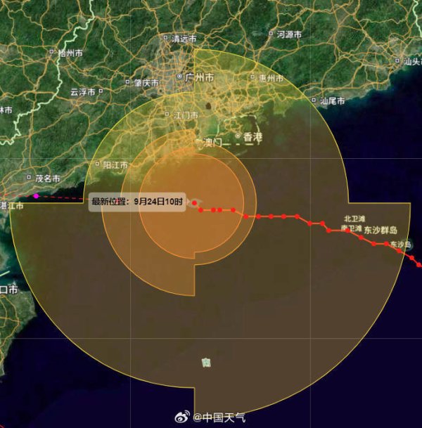优益配资 台风外眼已经抵达珠三角地区